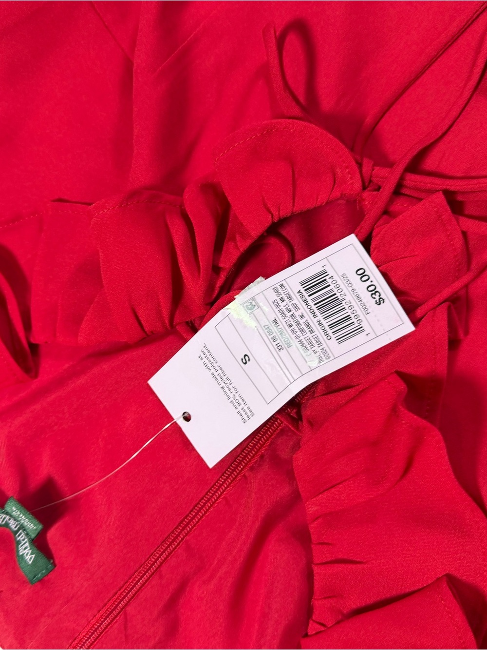 Red Ruffle Tie-Front Mini Dress - Picture 7 of 7